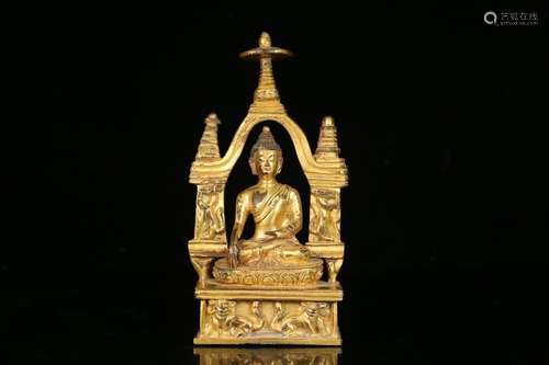 A Chinese Gilt Bronze Gautama Buddha