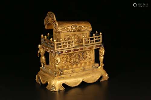 A Chinese Gilt Bronze Ornament