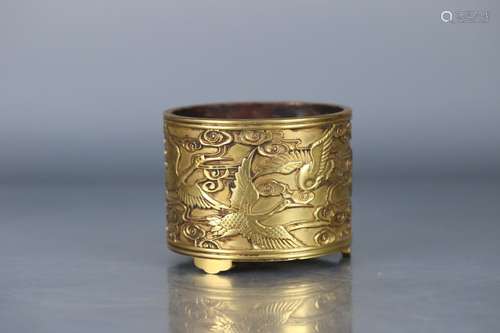 A Chinese Gilt Bronze Censer