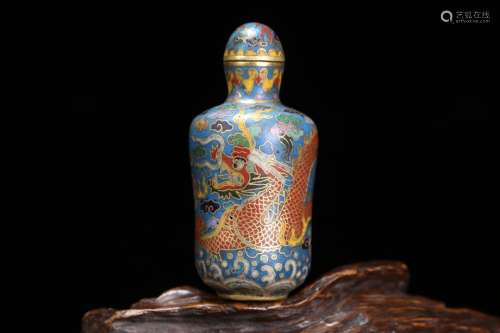 A Chinese Cloisonne Dragon Pattern Snuff Bottle