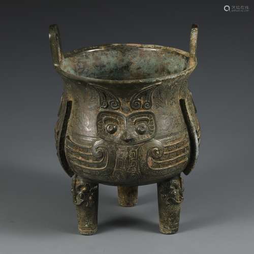 A Chinese Bronze Ware Tripod Censer