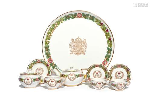 A Copeland miniature commemorative tete à tete service c.1953, in celebration of the Coronation of