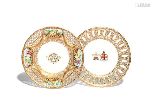 A Copeland plate from the wedding service of Albert Edward Prince of Wales c.1863, of 'Festoon