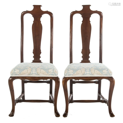 Pair of George II Walnut Side Chairs