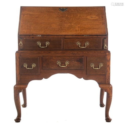 George II Oak Slant Front Desk