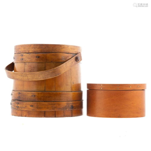 Five Shaker Style Maple Boxes & Firkin