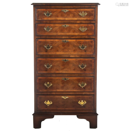 Victorian Banded Walnut Lingerie Chest