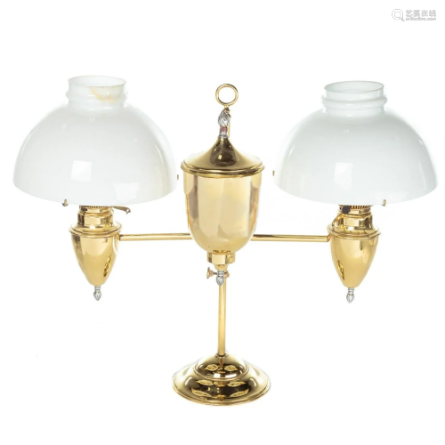 American Brass Double Student Lamp