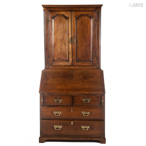 George III Oak Secretary Bookcase