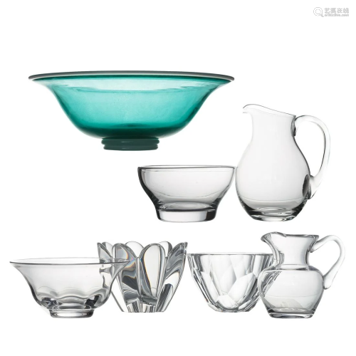 Seven Pieces of Continental Glass Articles