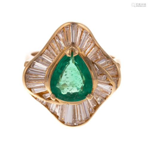 A 2.35 ct Emerald & 3.00 ctw Diamond Ring in 18K