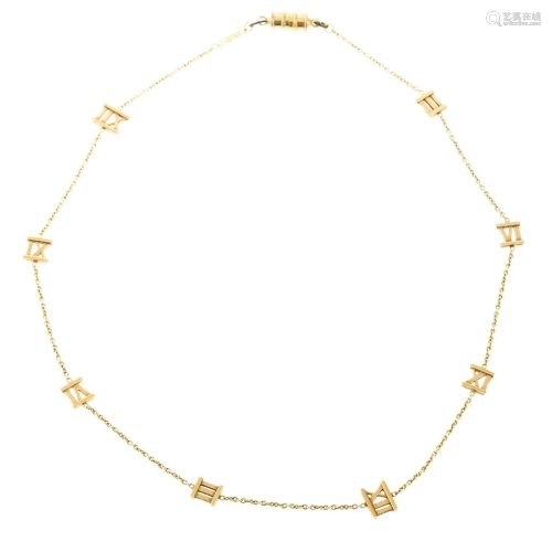 A Tiffany & Co Atlas Open Numeral Necklace in 18K