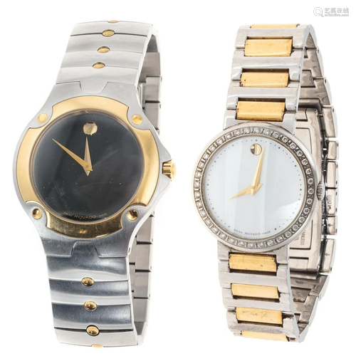 A Pair of Movado Wrist Watches