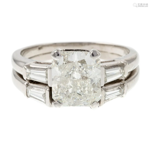 A GIA 2.08ct Radiant Cut Diamond Ring in Platinum