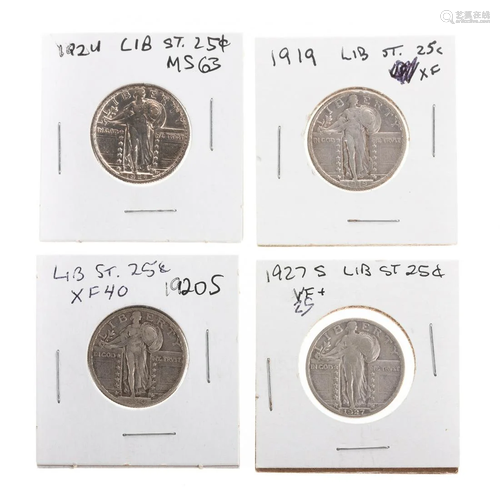 Four Nice Standing Liberty Quarters