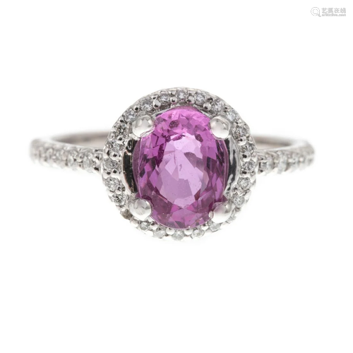 A GIA Cert. 1.81 ct Pink Sapphire Ring in 18K