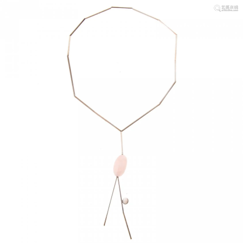 A Betty Cooke Sterling Rose Quartz Necklace