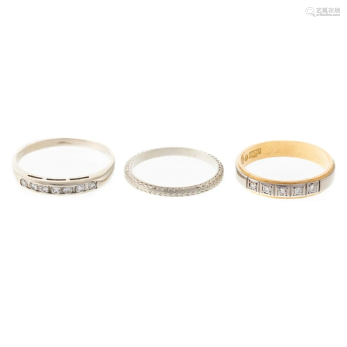 A Trio of Bands in Diamond, 18K & 14K