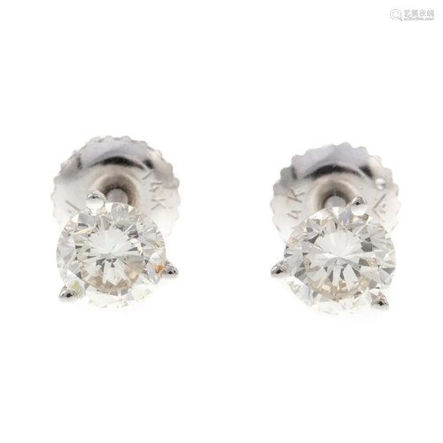 A Pair of 1.03 ctw Round Brilliant Diamond Studs