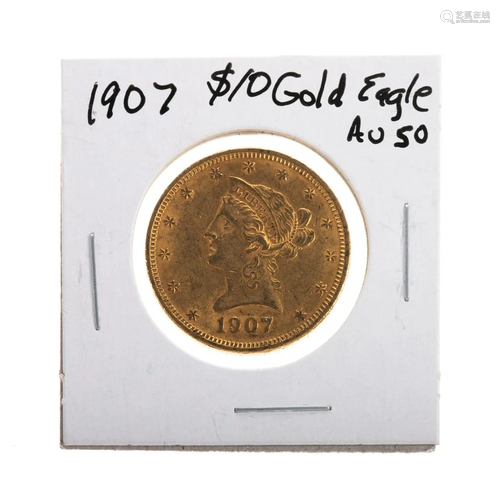 1907 $10 Liberty Gold Eagle AU50