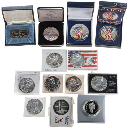 11 Silver Eagles & Silver Bullion