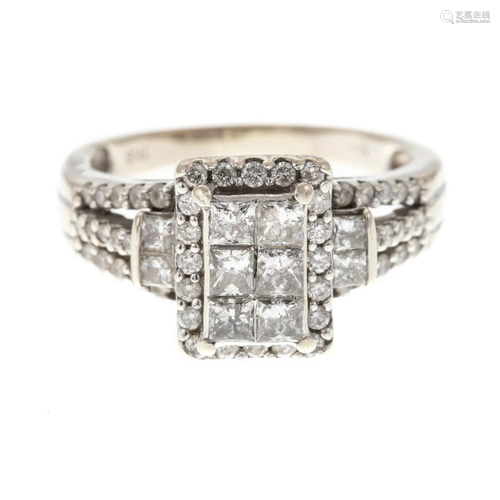 A Princess Cut Diamond Ring in 10K White Gold