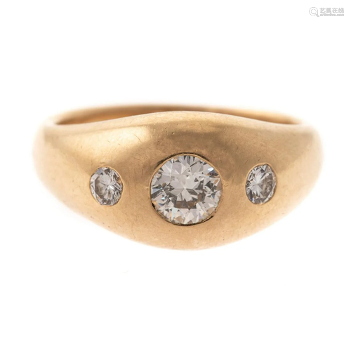 An 18K Yellow Gold Diamond Gypsy Set Ring