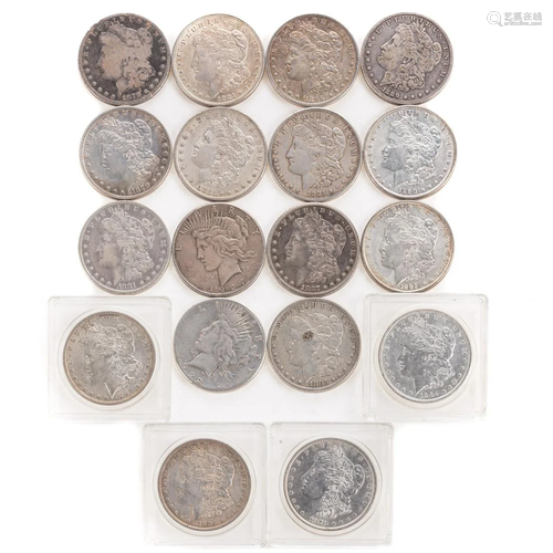 17 Different Morgan & Peace Silver Dollars