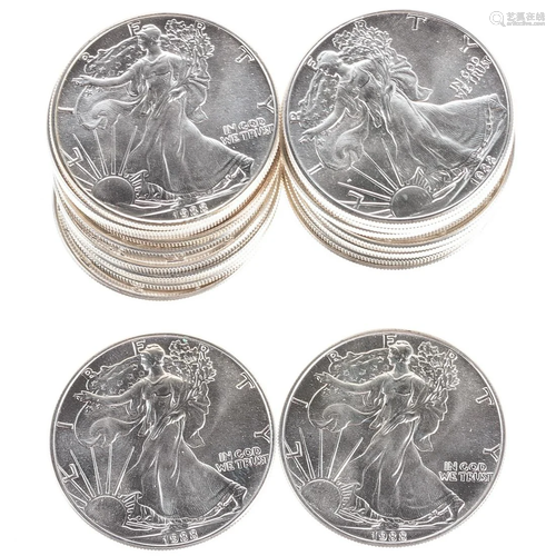 One Roll BU 1988 Silver American Eagles