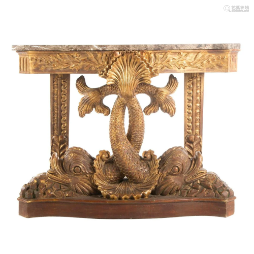 Regency Style Carved Giltwood Console
