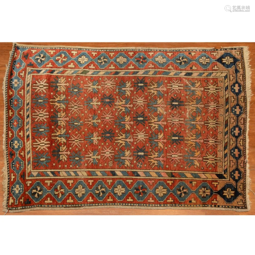 Antique Caucasian Rug, 3.4 x 4.4