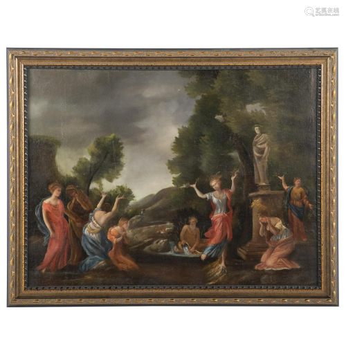 Continental School, 17th c. Classical Scene, oil