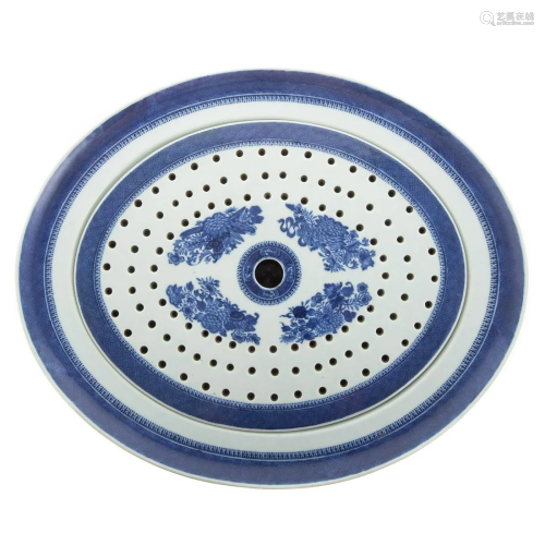 Chinese Export Blue Fitzhugh Platter/Mazzrine