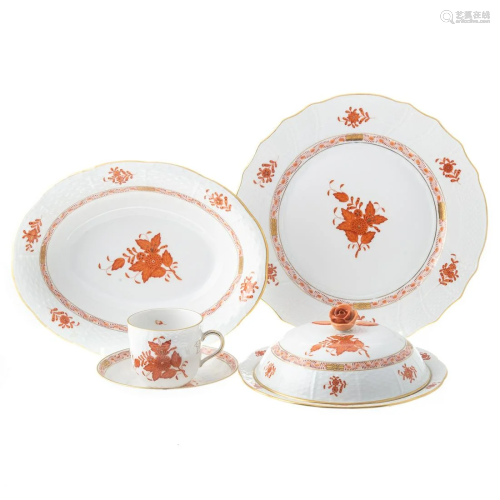 Herend China, Rust Chinese Bouquet Tableware
