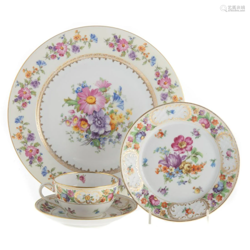 Assembled Set Dresden Flower China Dinnerware