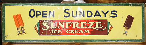 Sunfreeze ice cream advertising sign