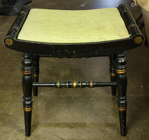 A paint decorated Hitchcock style stool