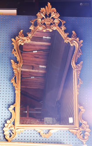 Rococo style giltwood carved mirror