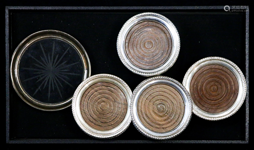 (lot of 13) Set of twelve sterling collar mounted and