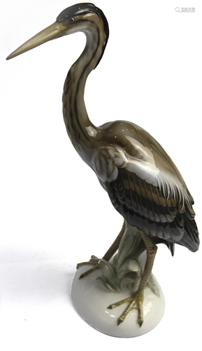 A Rosenthal figure of a heron