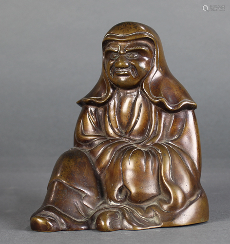 Chinese patinated bronze figure of an Immortal