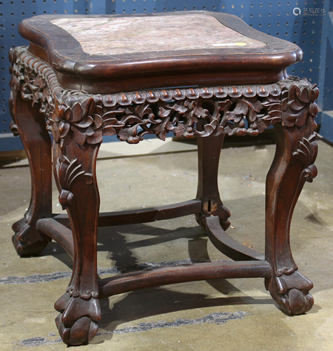 Chinese marble top occasional table