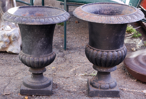 Pair of cast iron jardinieres