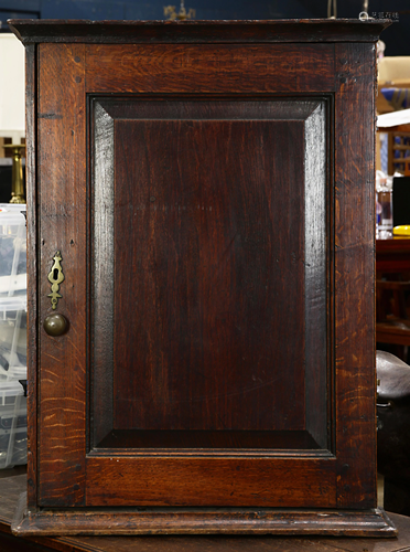 English oak wall hanging cabinet