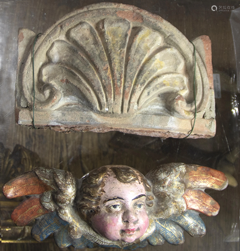 A Spanish Colonial wood cherubino