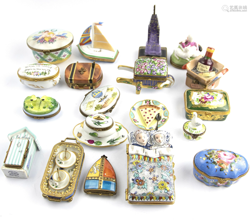 (lot of 19) Limoges porcelain pill boxes