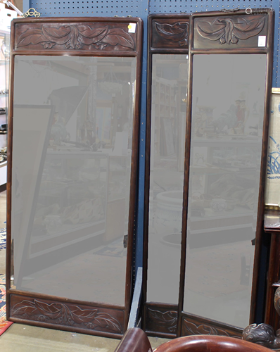 (lot of 3) Suite of Chinese hardwood mirrors