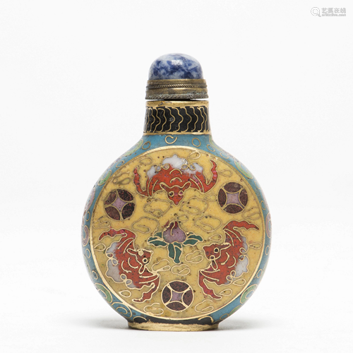 Cloisonne Bat Snuff Bottle