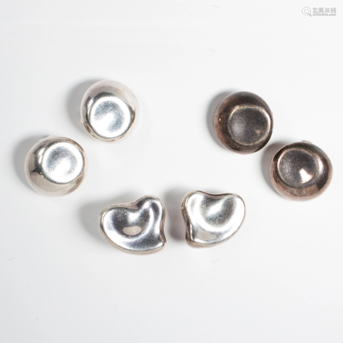 A group of sterling earclips