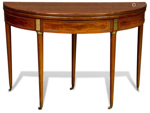 A Fine Regency bronze mounted demilune table